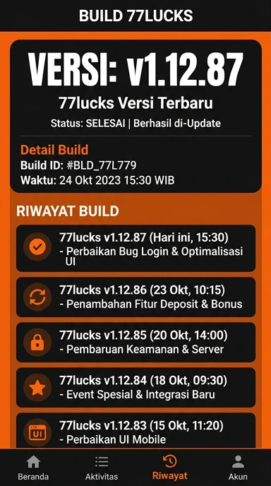 Tampilan riwayat versi 77lucks