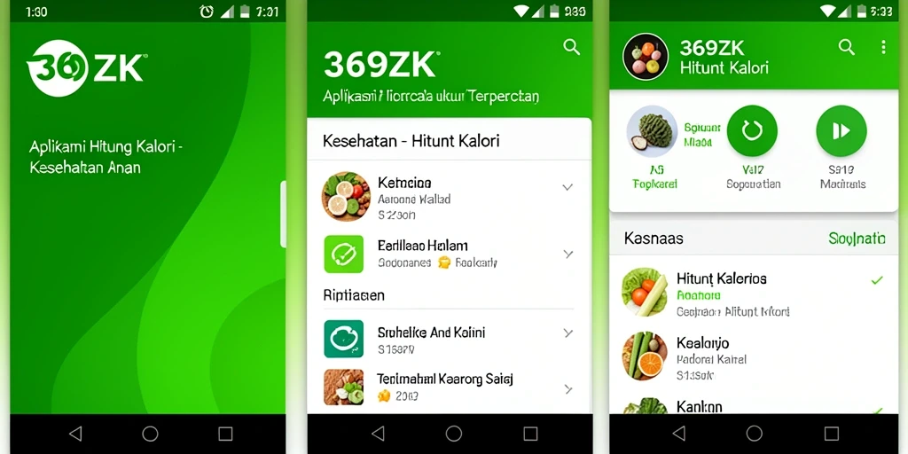 Tampilan antarmuka aplikasi Hitung Kalori 369ZK yang user-friendly.