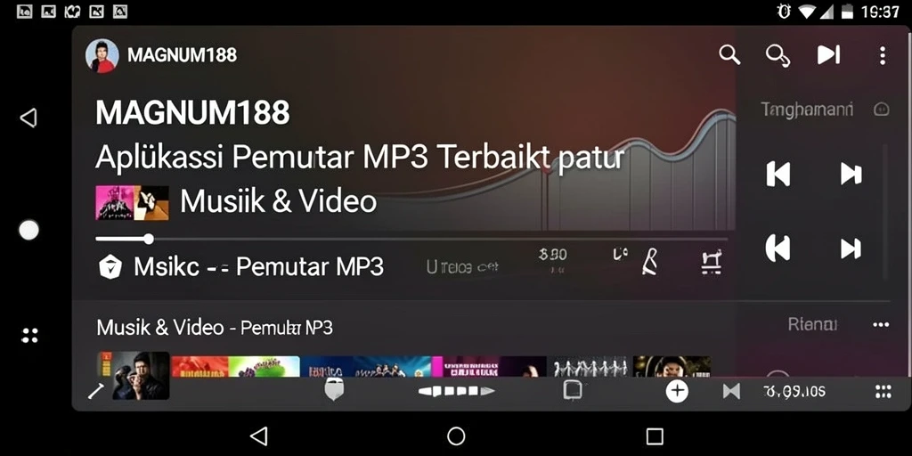 Antarmuka menarik MAGNUM188 untuk Pemutar MP3 dengan kualitas audio terbaik.