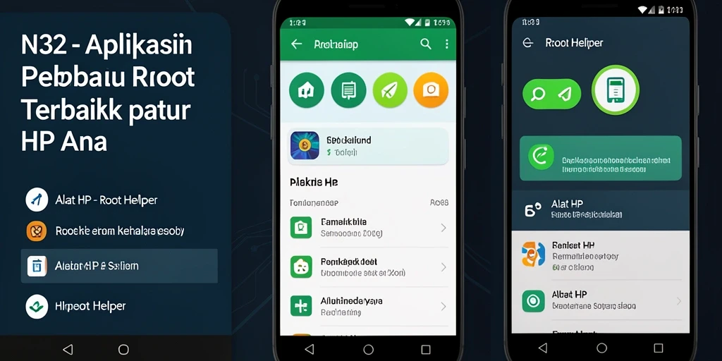 Tampilan antarmuka aplikasi Root Helper N32 yang intuitif dan mudah digunakan.
