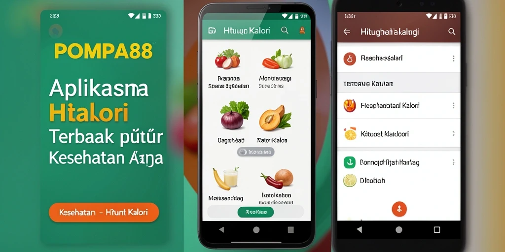 Tampilan intuitif aplikasi POMPA88 untuk menghitung kalori.